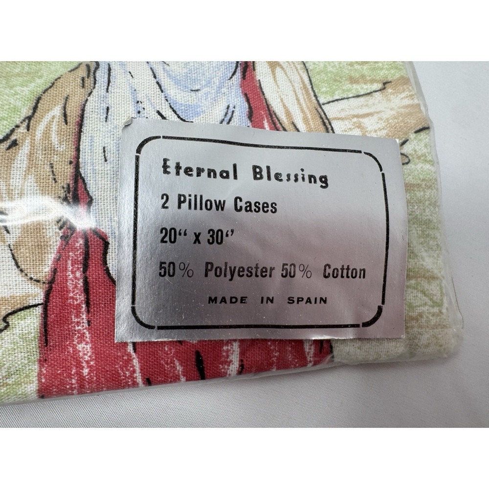 Vintage Eternal Blessing NWT 20x30 Pillowcases Religious Christian